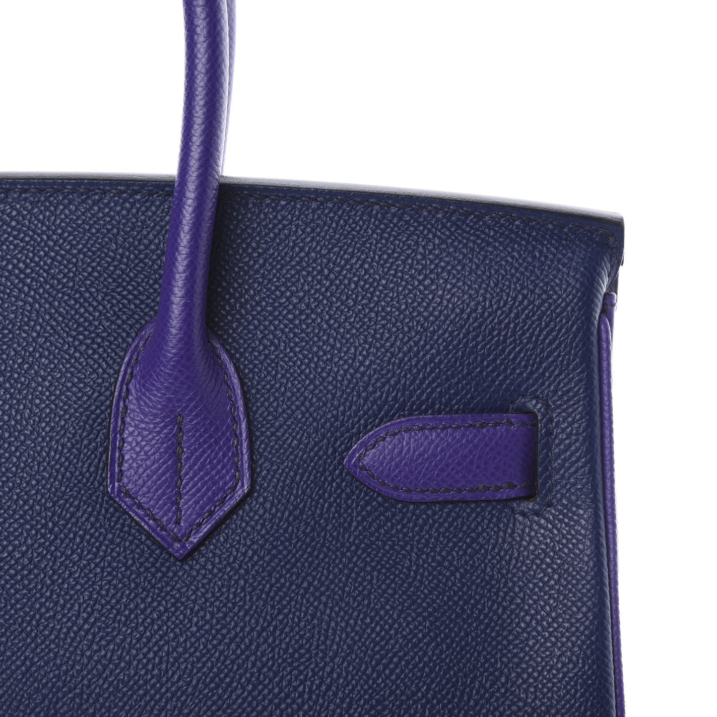 Epsom Horseshoe Birkin 30 Blue Encre Ultraviolet Rose Tyrien