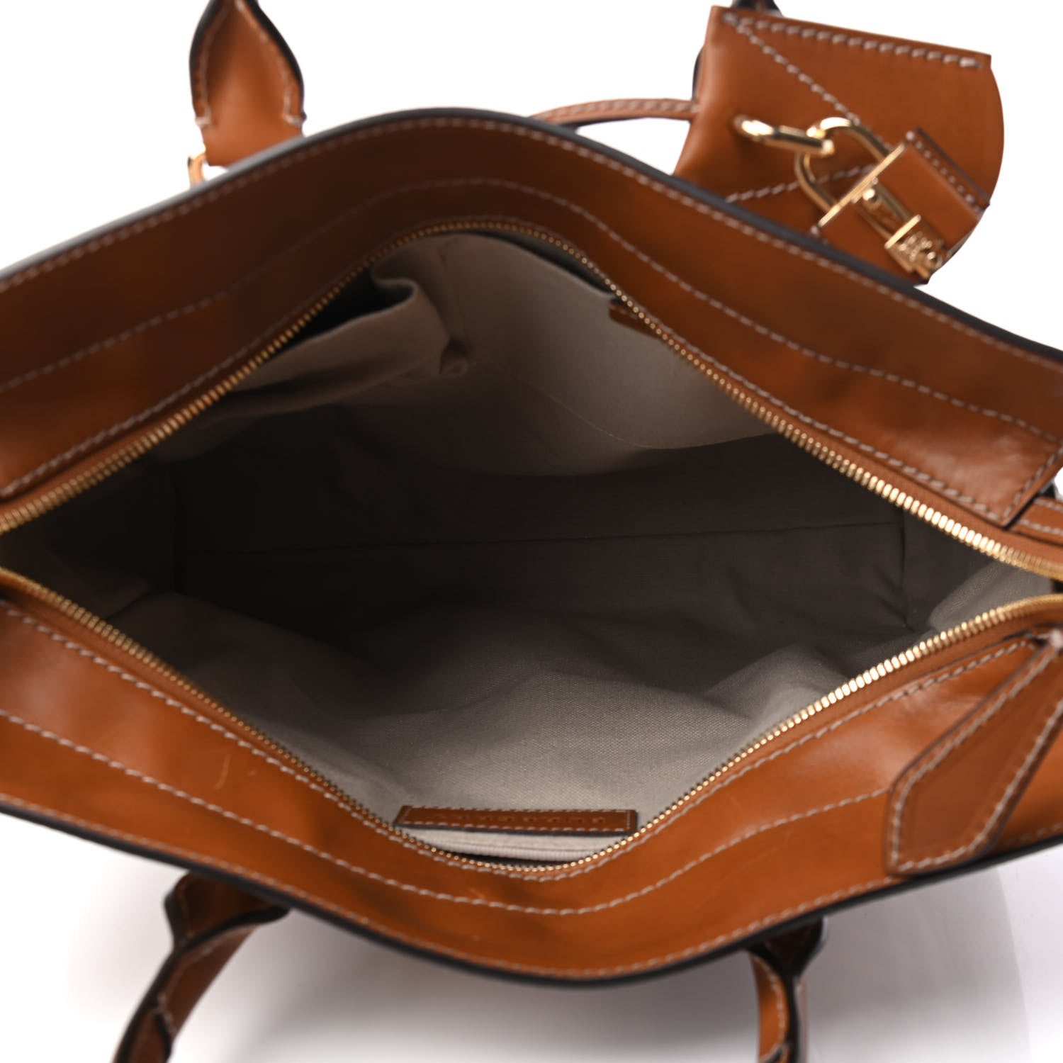 Burberry Haymarket Check Medium Honeywood Tote Tan 4 of 4
