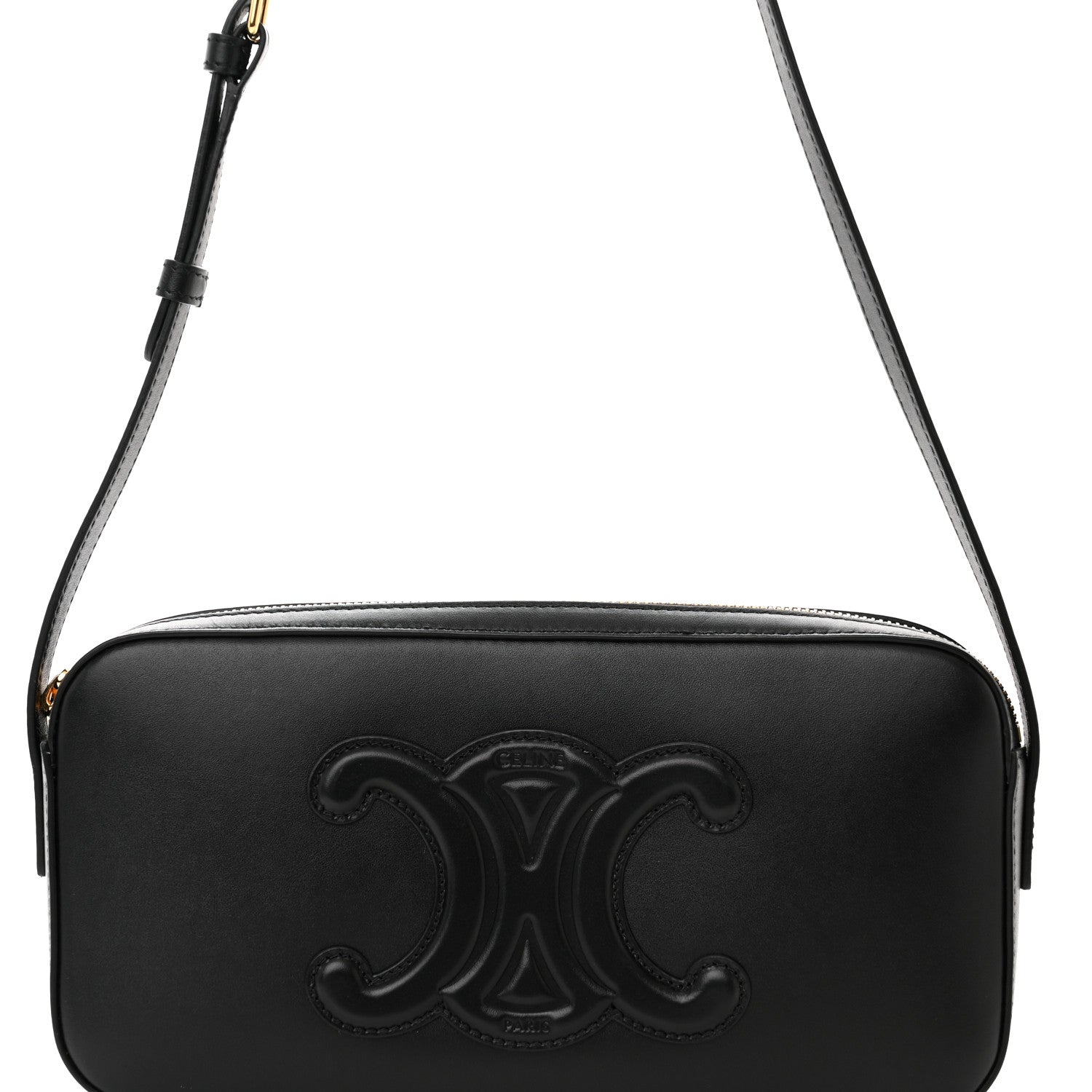 Celine Smooth Calfskin Cuir Triomphe Camera Shoulder Bag Black 7 of 9
