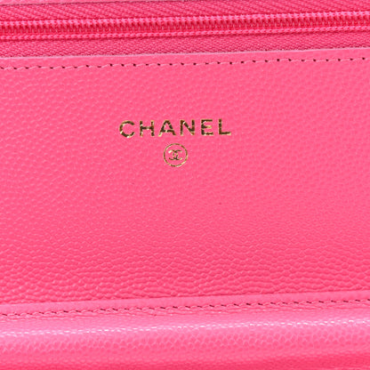 Chanel Caviar Quilted Wallet On Chain WOC Fuchsia 6 of 12