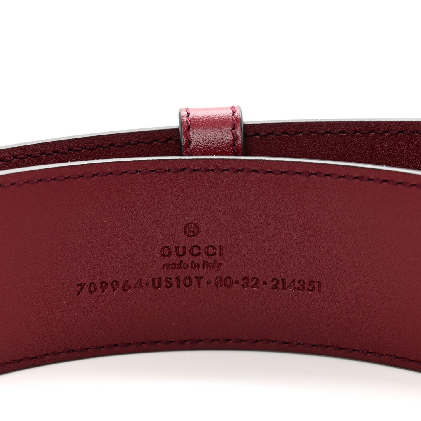 Ciny Lux Calfskin Patterned Double G 40mm Belt 80 32 Rubicund