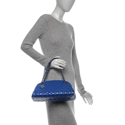 Chanel Patent Quilted Medium Just Mademoiselle Blue 2 of 7