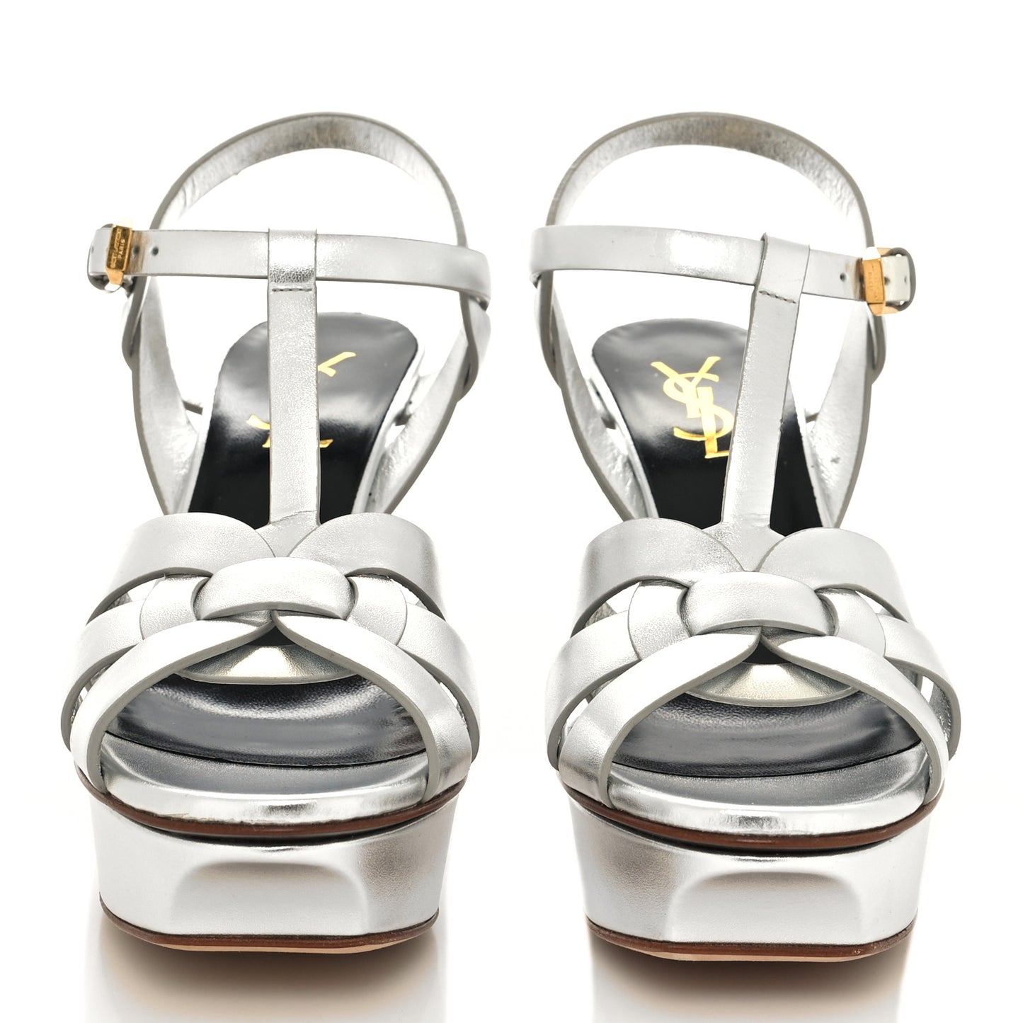 Metallic Nappa Tribute 75 Platform Sandals 37 Silver
