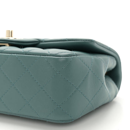 Chanel Lambskin Quilted Mini Rectangular Flap Green 10 of 11