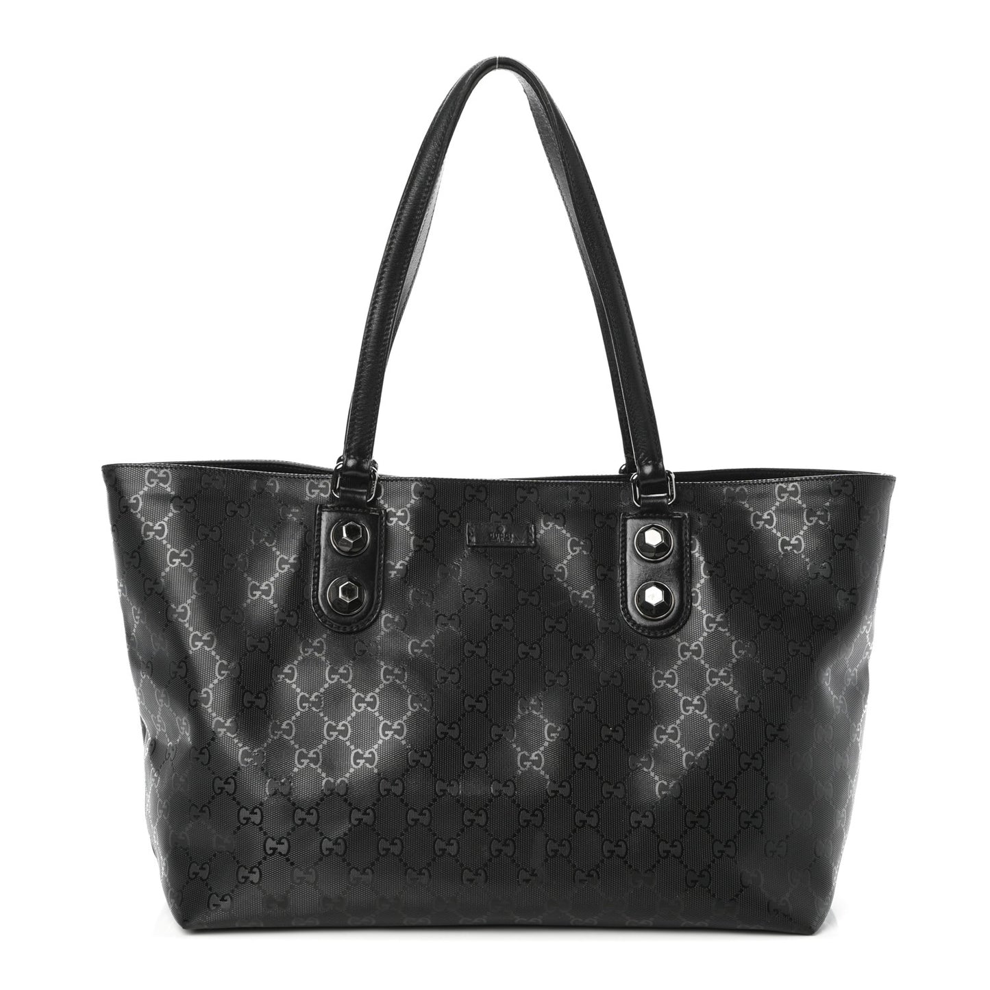 Imprime Monogram Medium Studded Tote Black