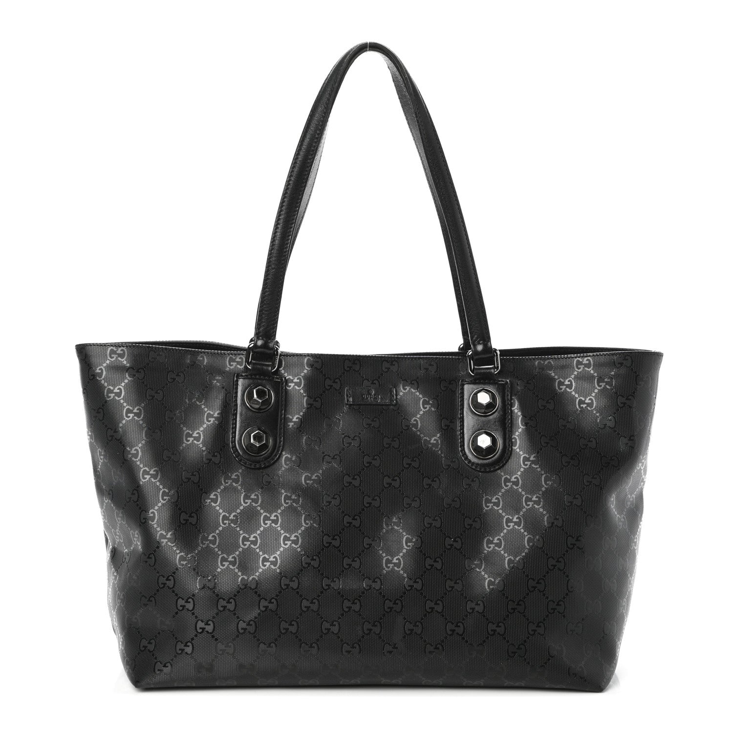 Gucci Imprime Monogram Medium Studded Tote Black 1 of 9