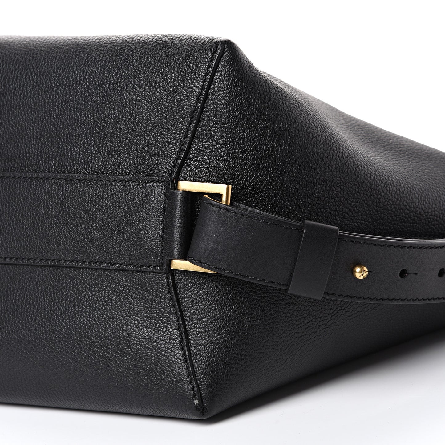 Grained Calfskin GV Bucket Bag Black