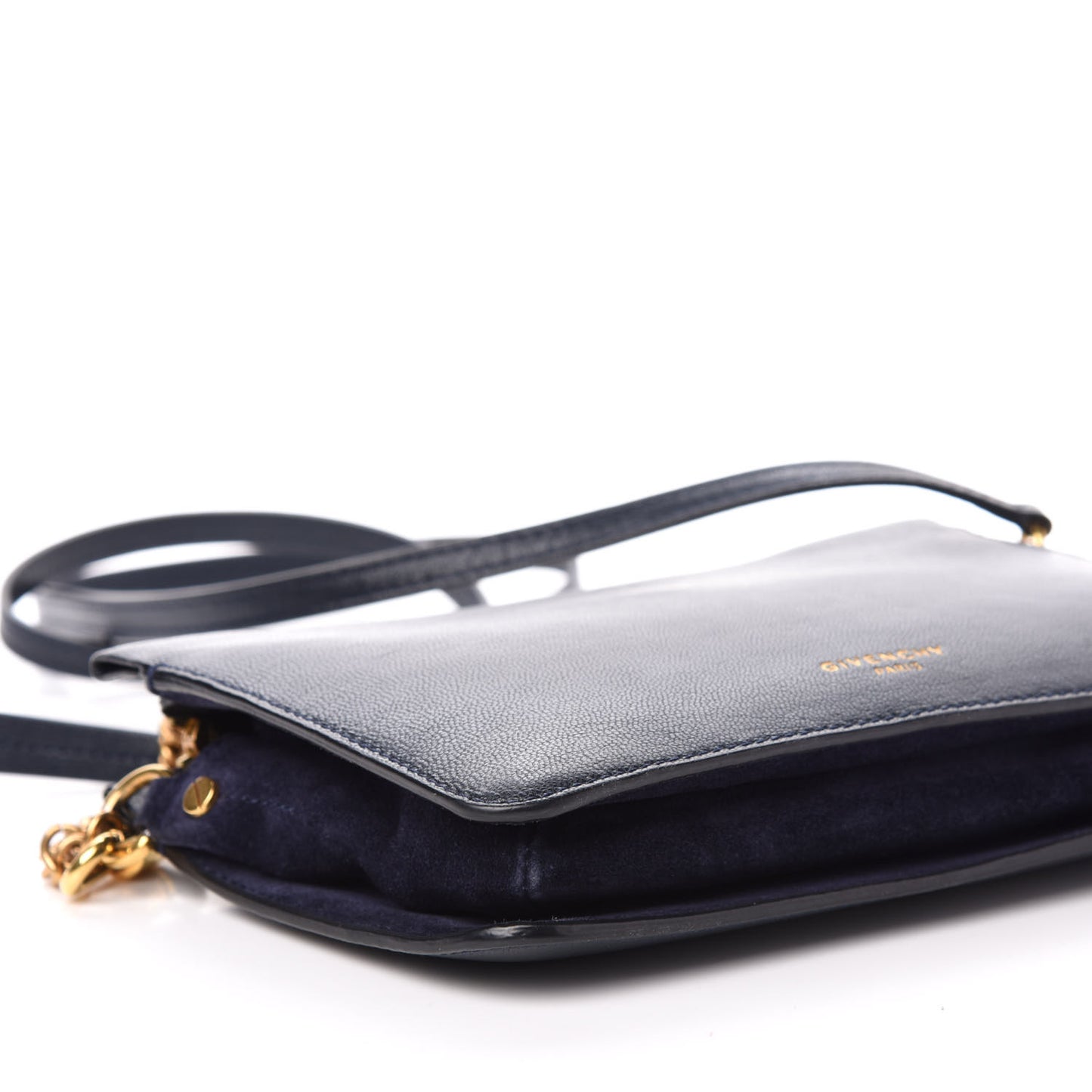 Textured Calfskin Suede Cross 3 Crossbody Bag Navy