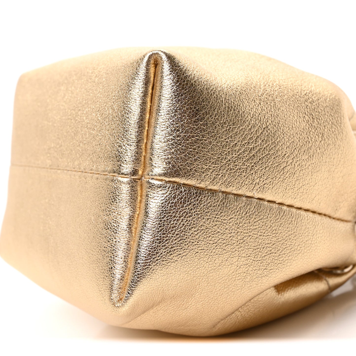 Metallic Lambskin Micro Bon Bon Bag Gold