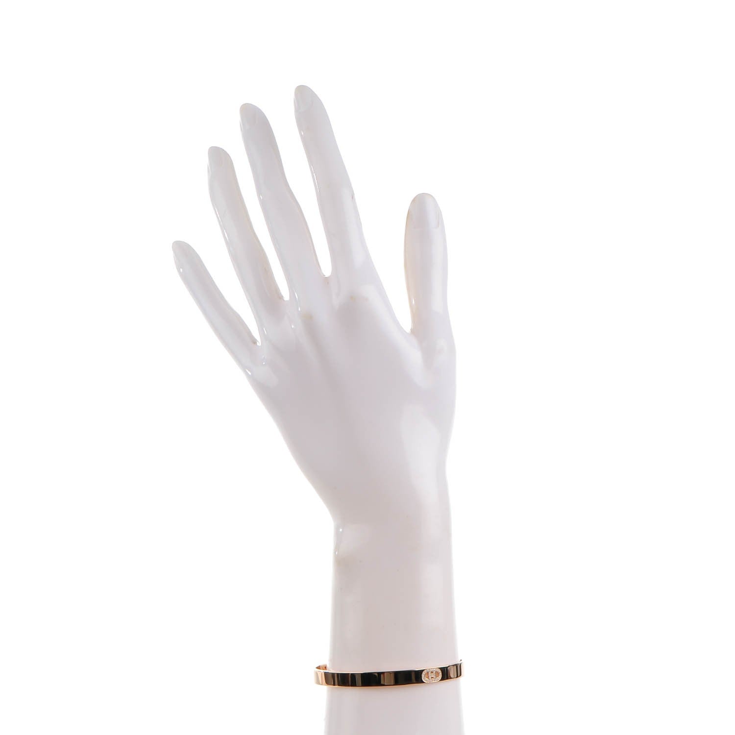 Hermes 18K Rose Gold Diamond PM H D'Ancre Bracelet SH 2 of 6