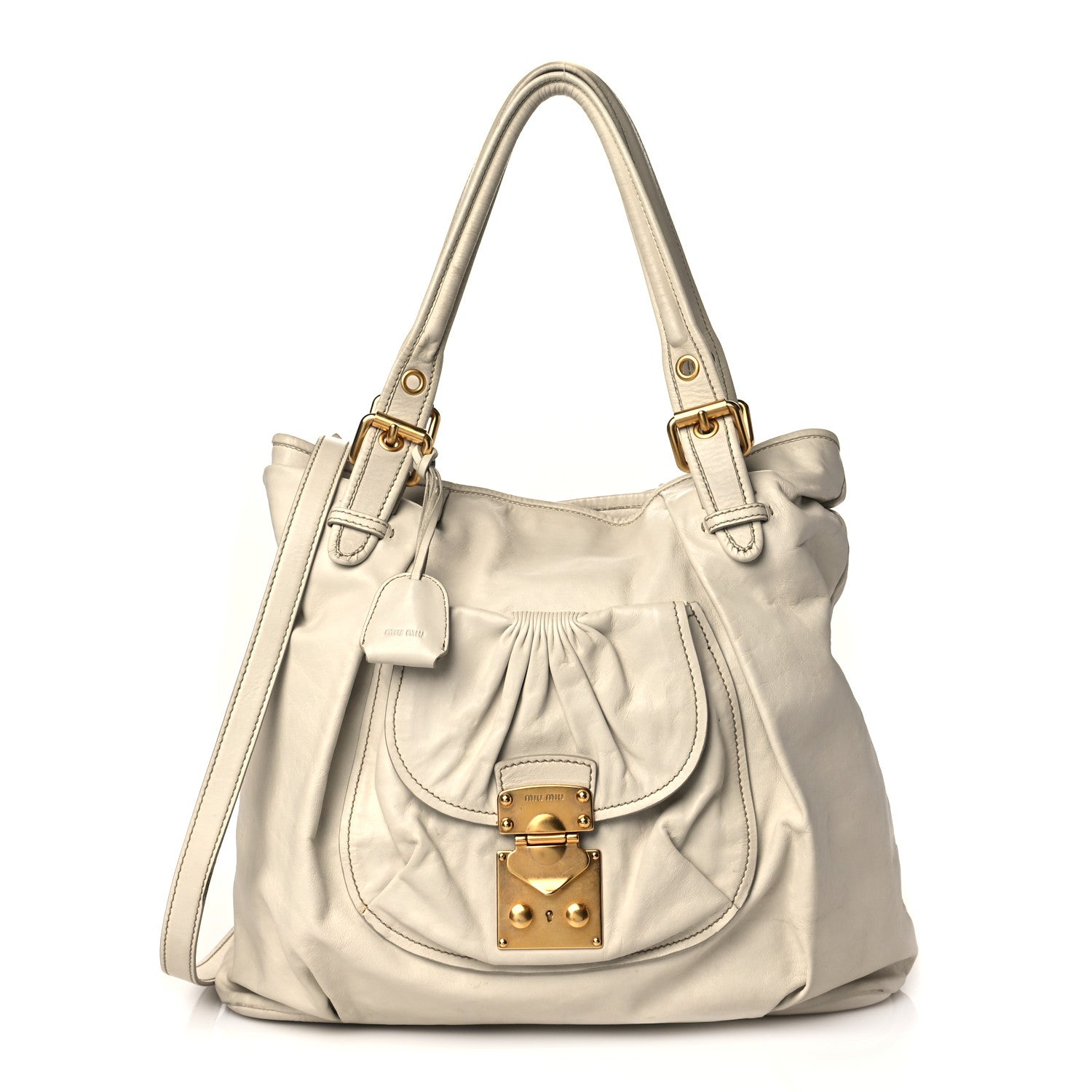 Miu Miu Vitello Soft Tote Talco 1 of 11