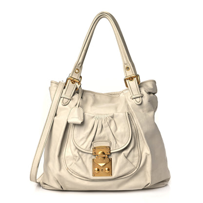 Miu Miu Vitello Soft Tote Talco 1 of 11