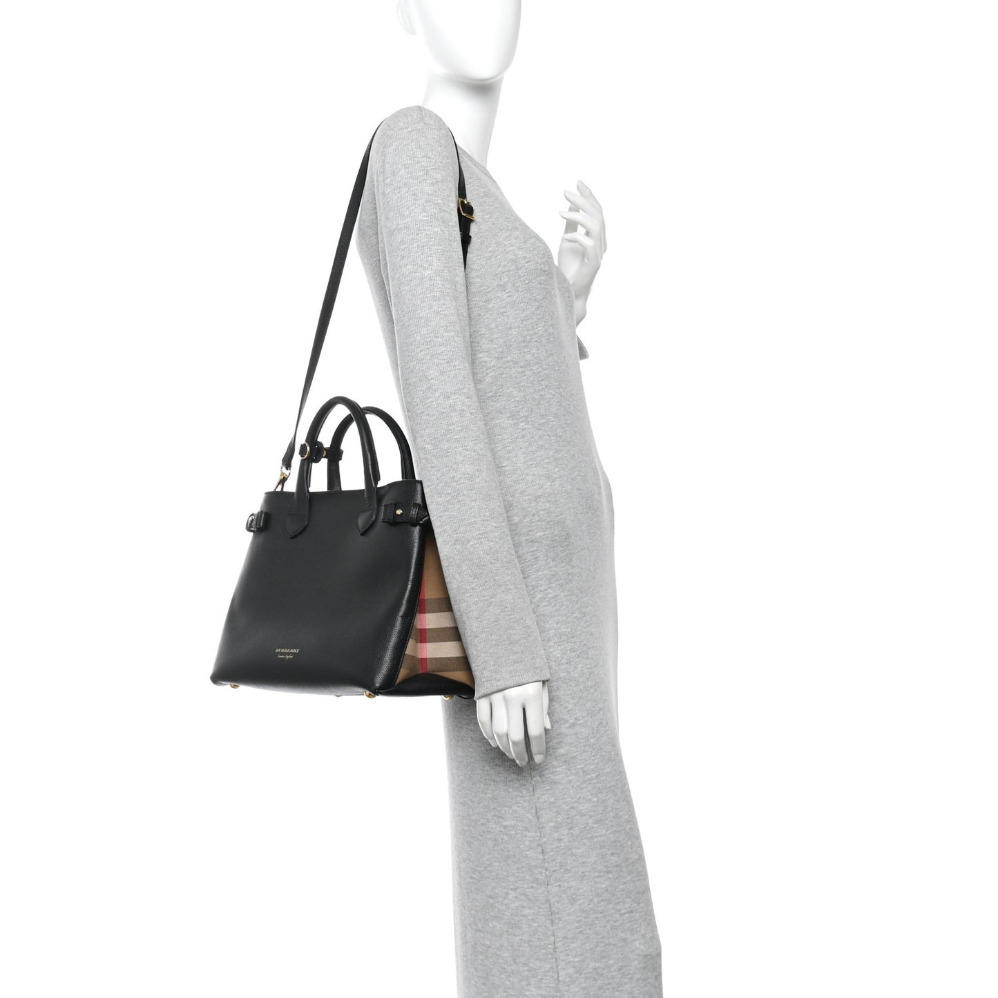 Derby Calfskin Medium Banner Tote Black