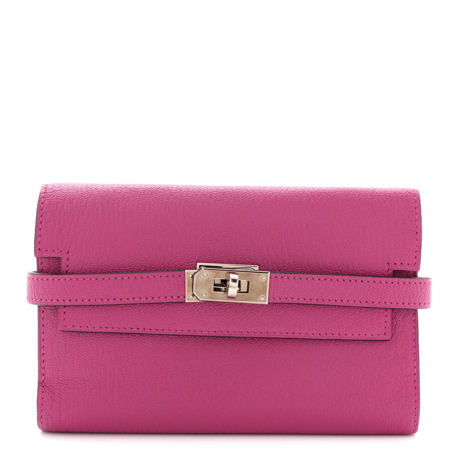 Hermes Chevre Mysore Medium Kelly Wallet Fuchsia 1 of 8