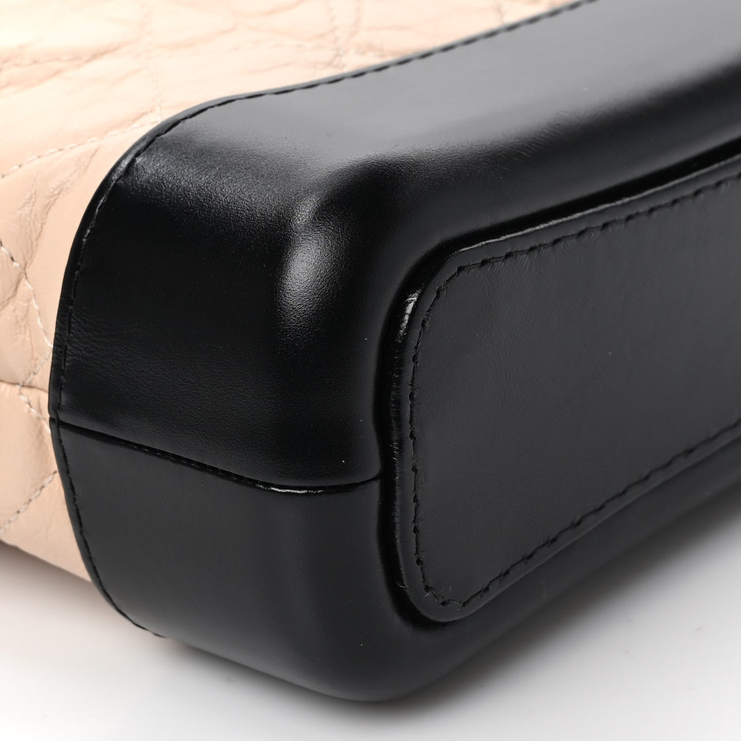 Aged Calfskin Quilted Small Gabrielle Hobo Beige Black
