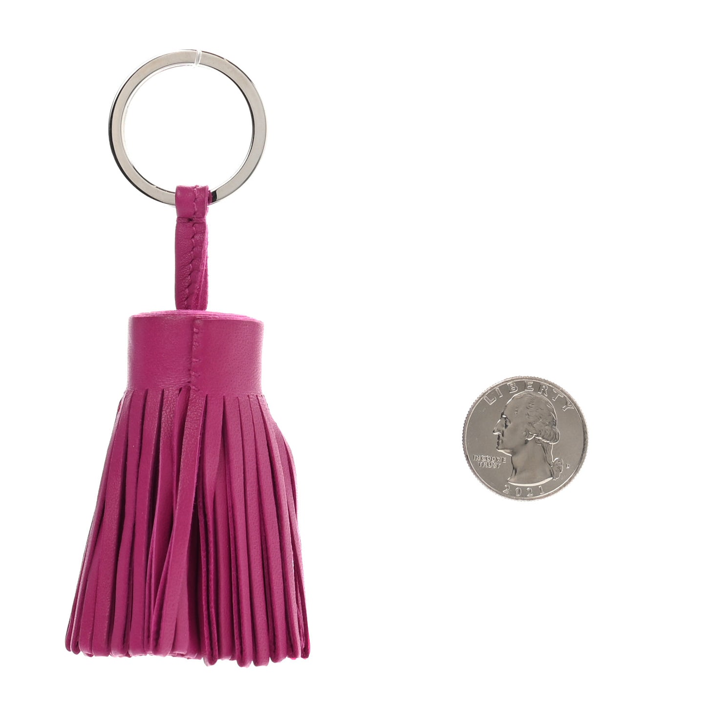 Lambskin Carmen Tassel Key Holder Rose Pourpre