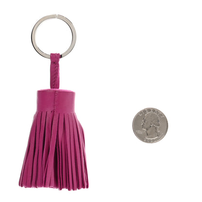 Hermes Lambskin Carmen Tassel Key Holder Rose Pourpre 2 of 3