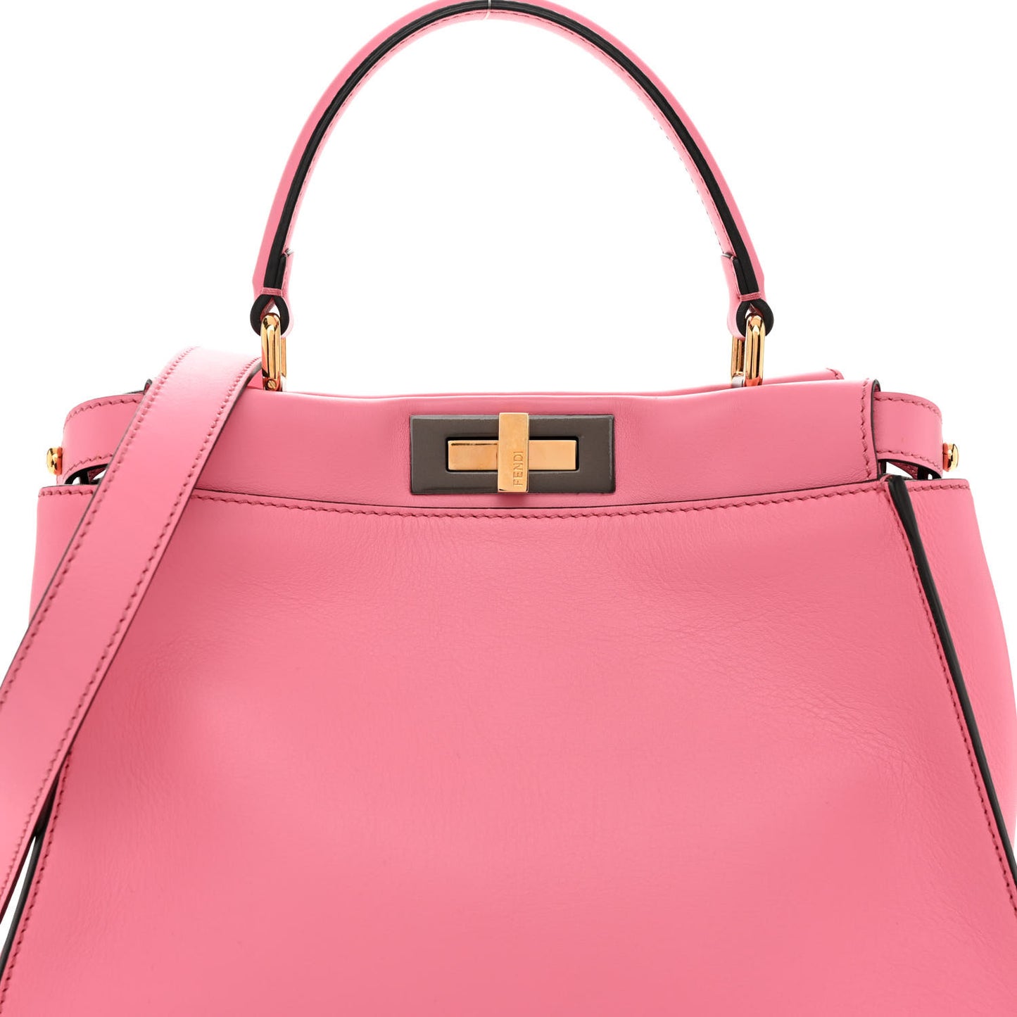 Vitello Seta Medium Peekaboo Iconic Satchel Pink