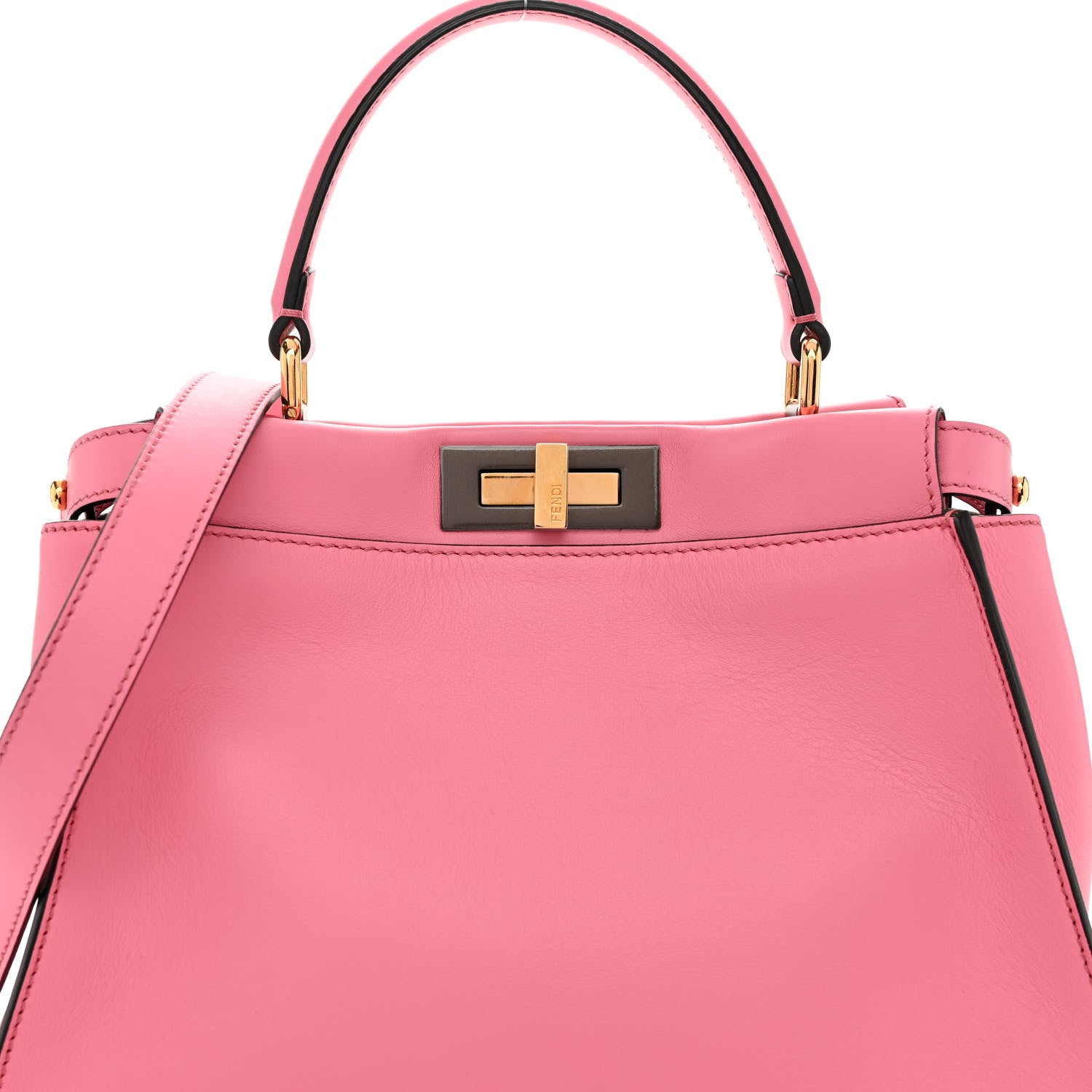 Fendi Vitello Seta Medium Peekaboo Iconic Satchel Pink 8 of 10