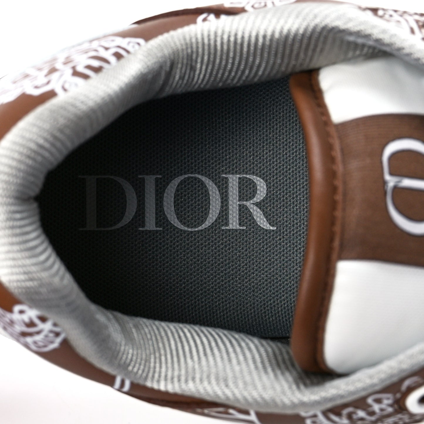 Smooth Calfskin Oblique Paisley Mens B27 Low Top Sneakers 43 Coffee White