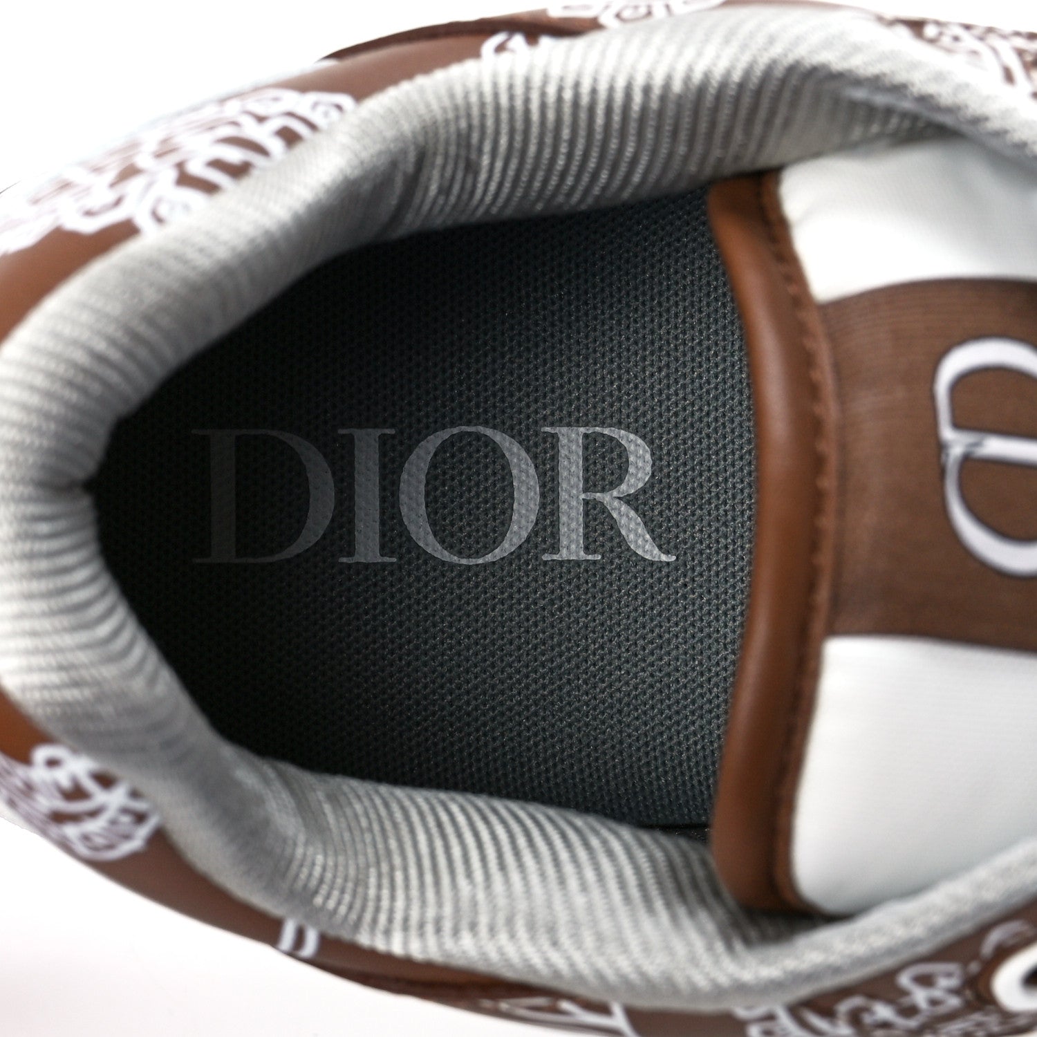 Christian Dior Smooth Calfskin Oblique Paisley Mens B27 Low Top Sneakers 43 Coffee White 7 of 9