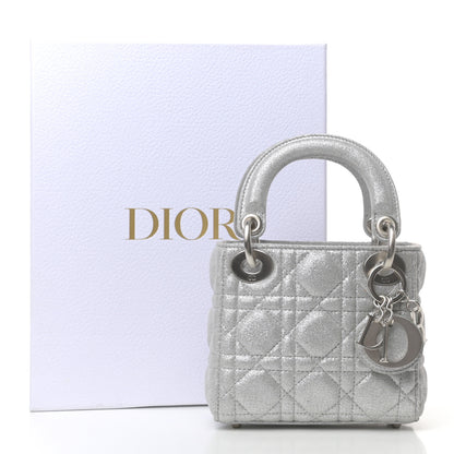 Christian Dior Metallic Nubuck Cannage Nano Lady Dior Silver 9 of 9