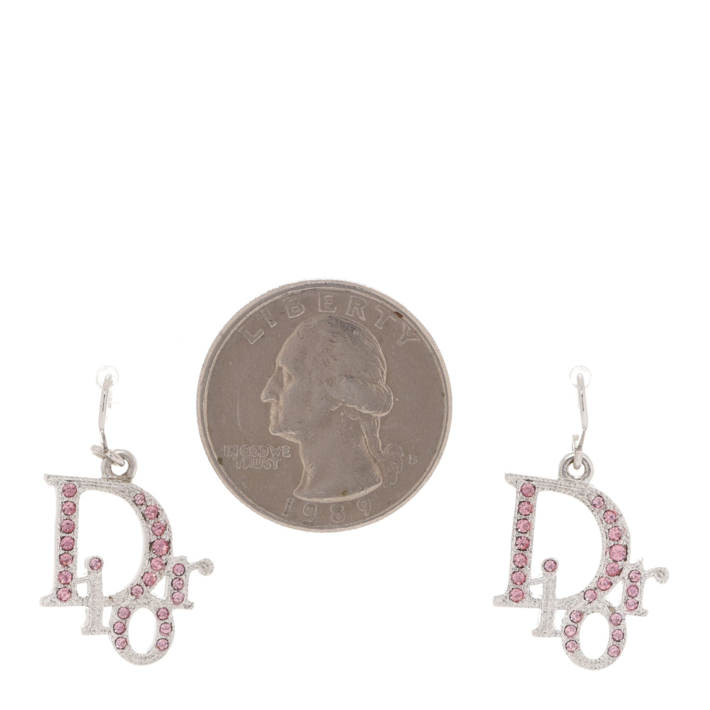 Crystal Logo Earrings Pink