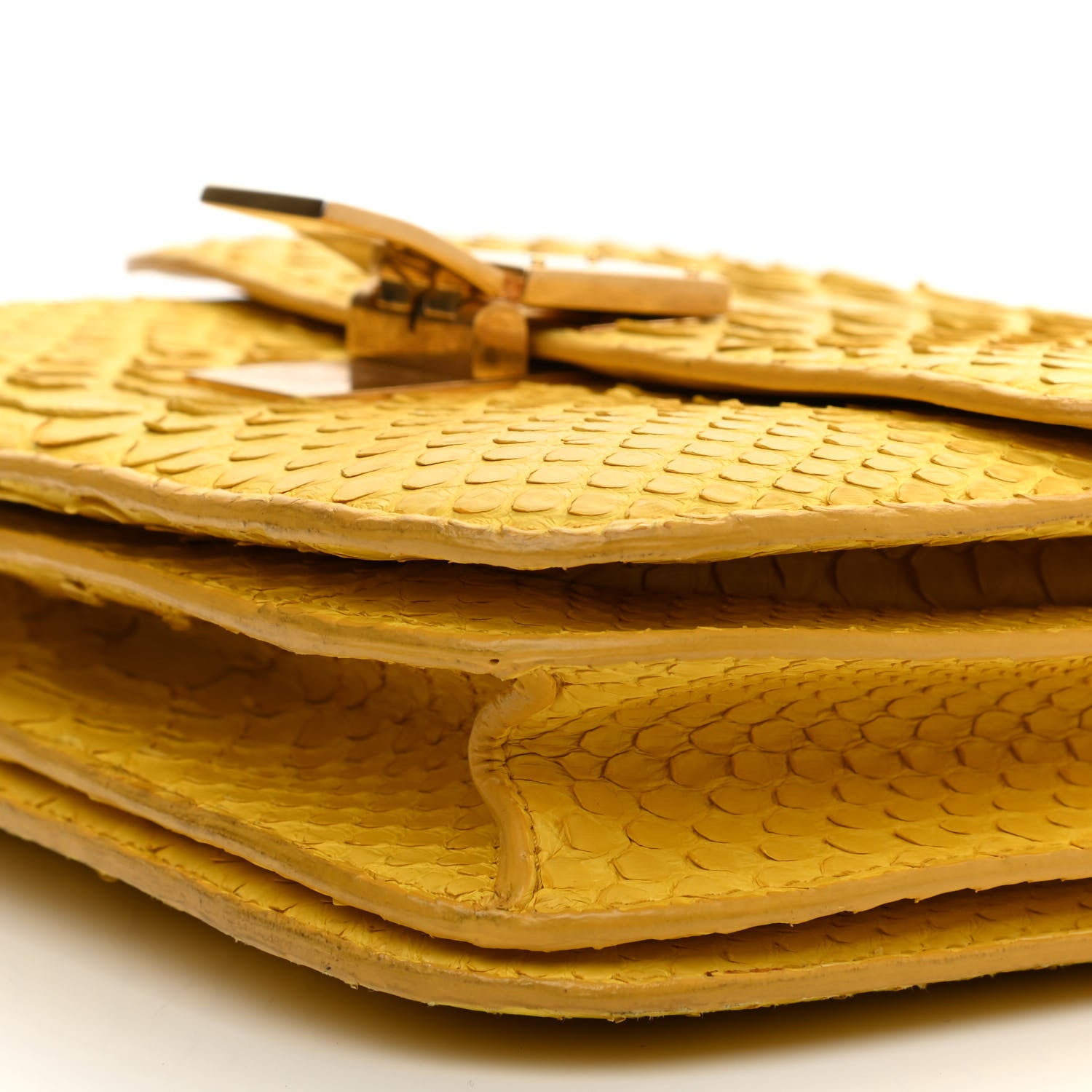 Celine Python Medium Classic Box Yellow 7 of 10