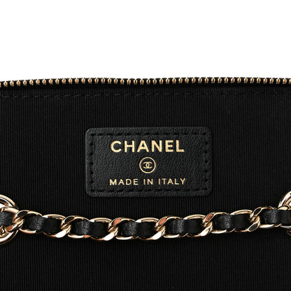 Chanel Lambskin Camellia Embossed Small Vanity Case With Chain Black 6 of 10