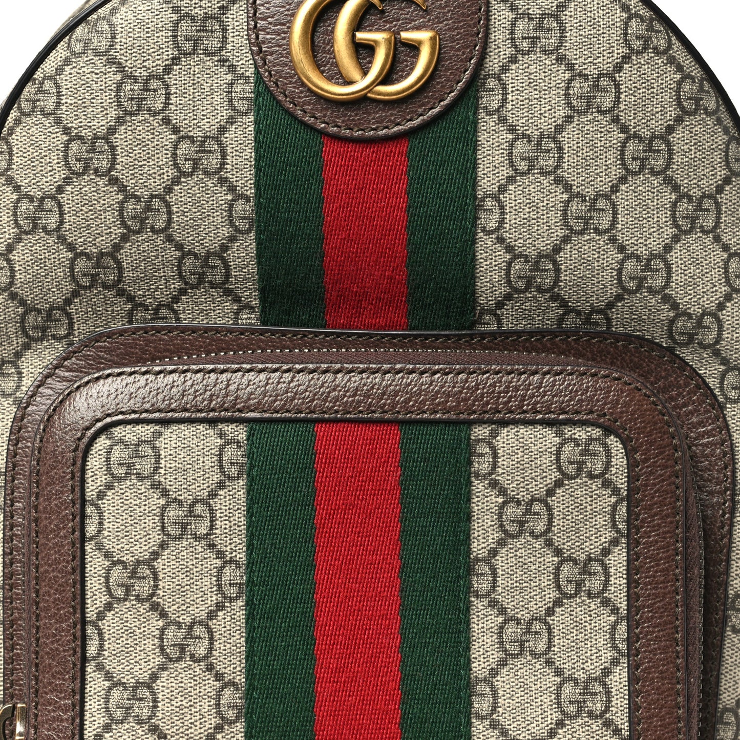 GG Supreme Monogram Calfskin Web Small Ophidia Day Backpack Beige Ebony New Acero