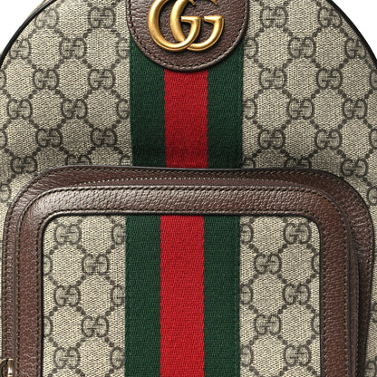 Gucci GG Supreme Monogram Calfskin Web Small Ophidia Day Backpack Beige Ebony New Acero 8 of 10