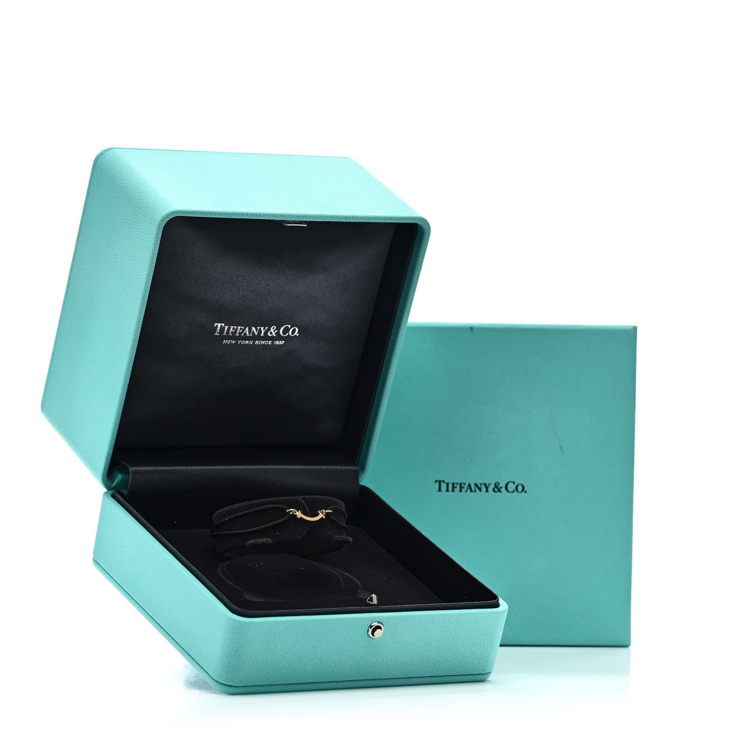 Tiffany 18K Yellow Gold Mini T Smile Cord Bracelet Black 4 of 4
