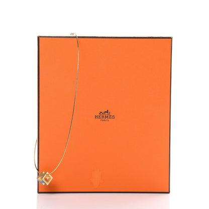 Hermes Gold Lacquered Cage d'H Pendant Necklace Black 6 of 6