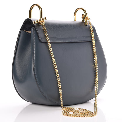 Chloe Suede Smooth Calfskin Drew Shoulder Bag Silver Blue 3 of 7