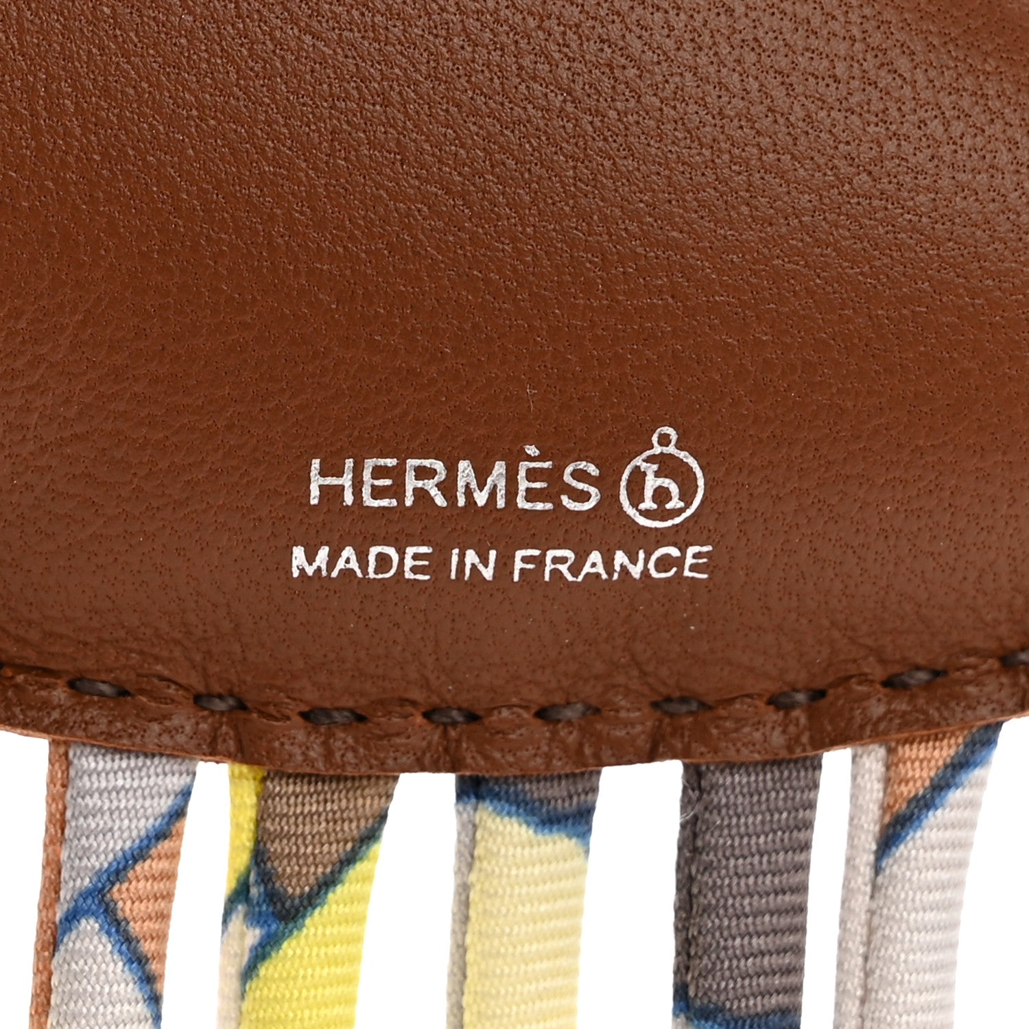 Hermes Swift Silk Twill Cord Cloud Bag Charm Noisette 3 of 4