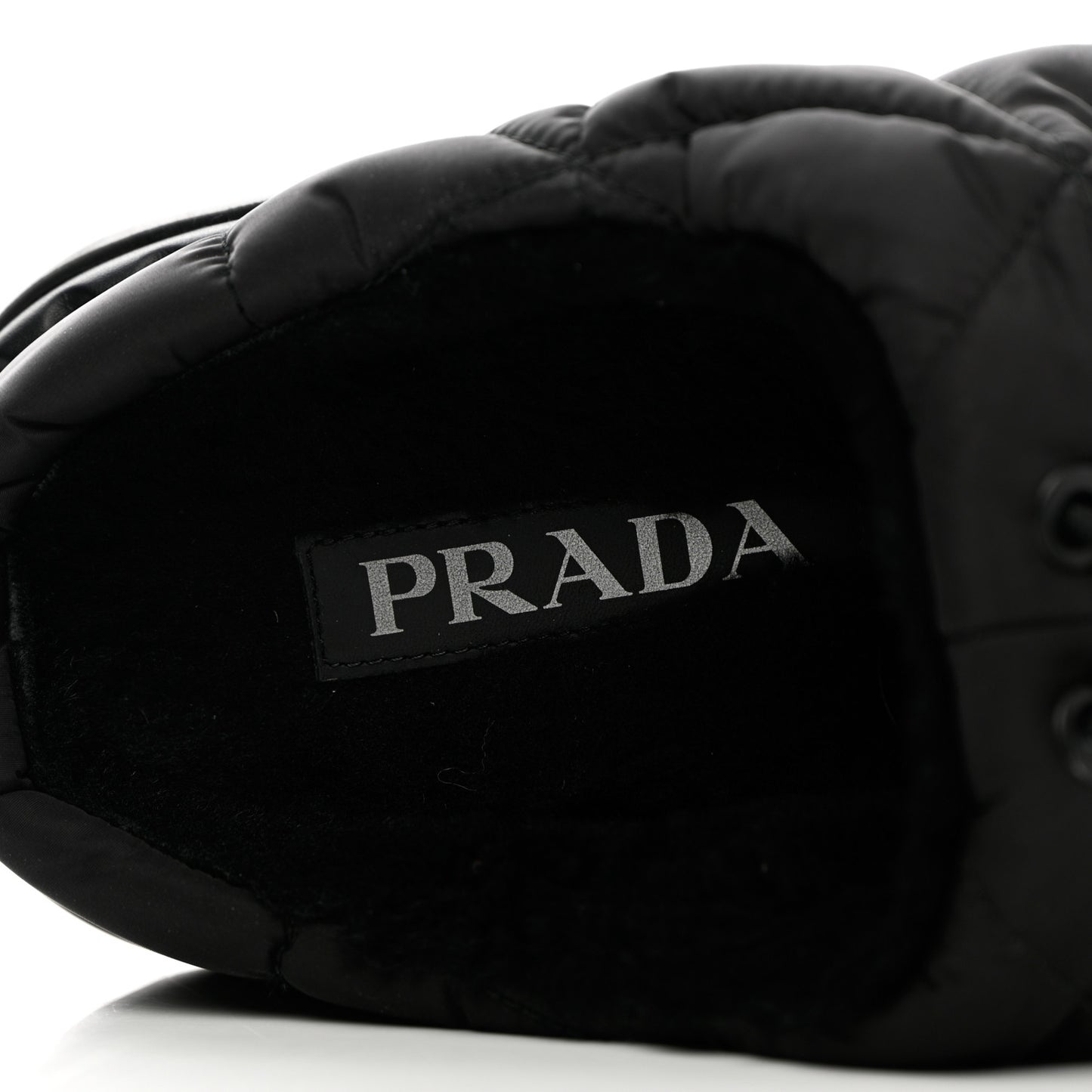 Re-Nylon Piuma Triangle Logo Padded Drawcord Rush 20mm Slippers 38 Black