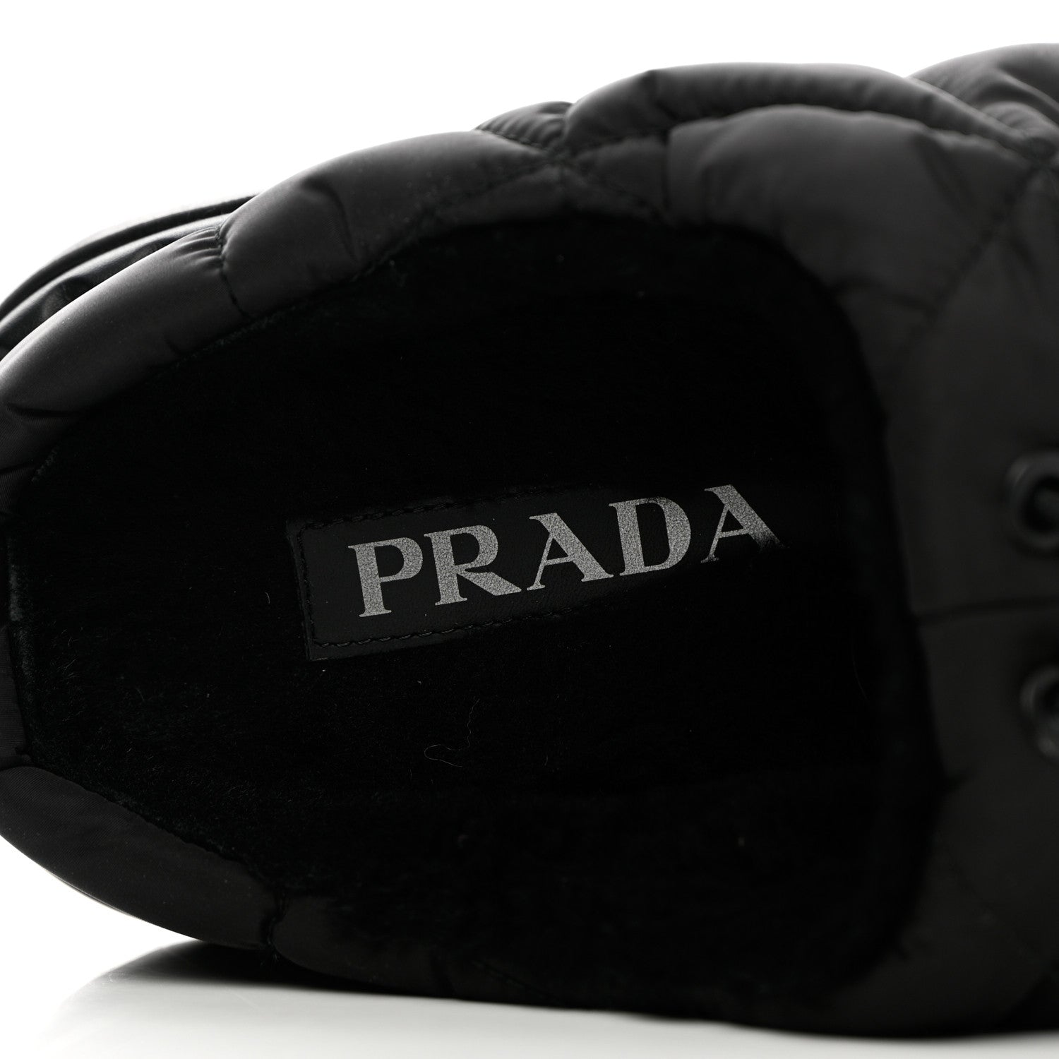 Prada Re-Nylon Piuma Triangle Logo Padded Drawcord Rush 20mm Slippers 38 Black 7 of 12