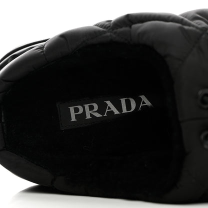Prada Re-Nylon Piuma Triangle Logo Padded Drawcord Rush 20mm Slippers 38 Black 7 of 12