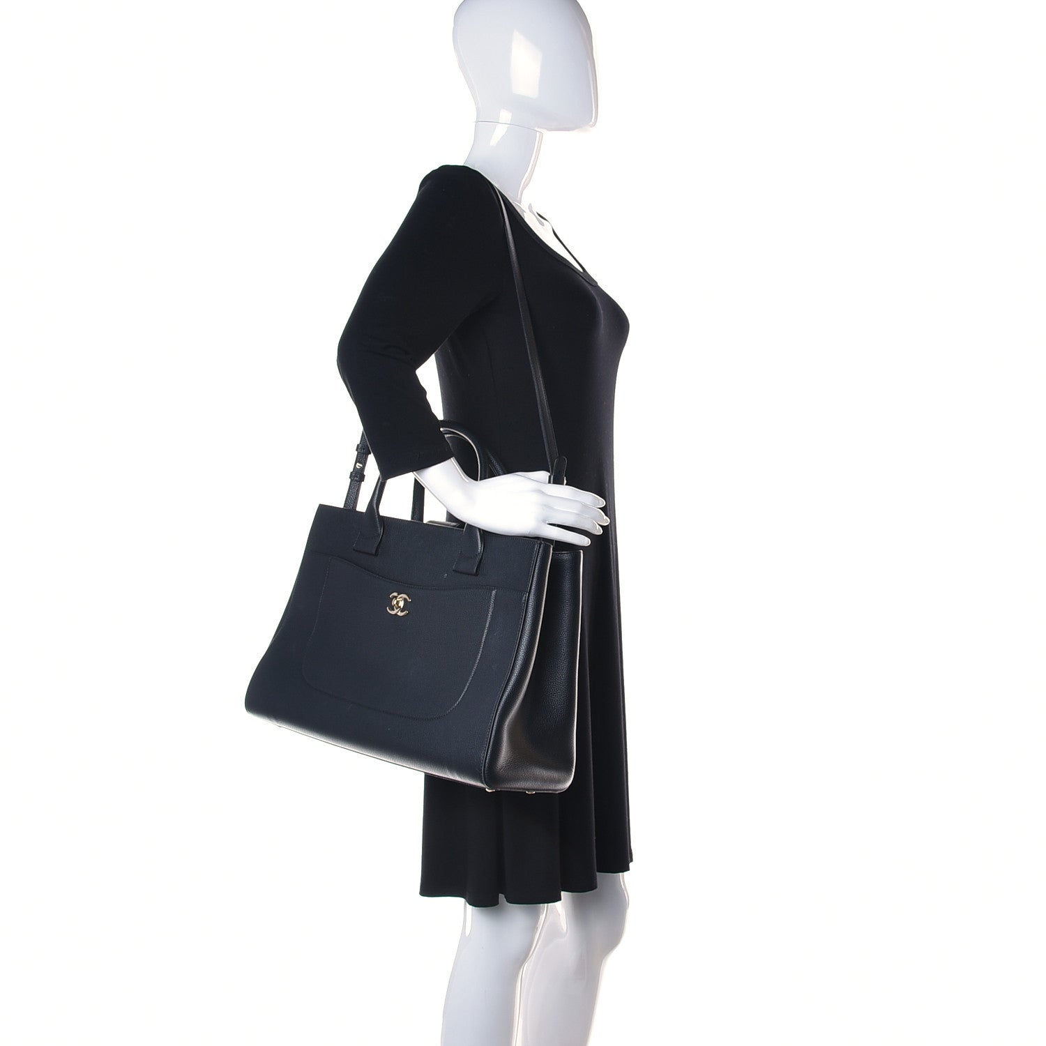 Chanel Grained Calfskin Medium Neo Executive Shopper Tote Black 2 of 23