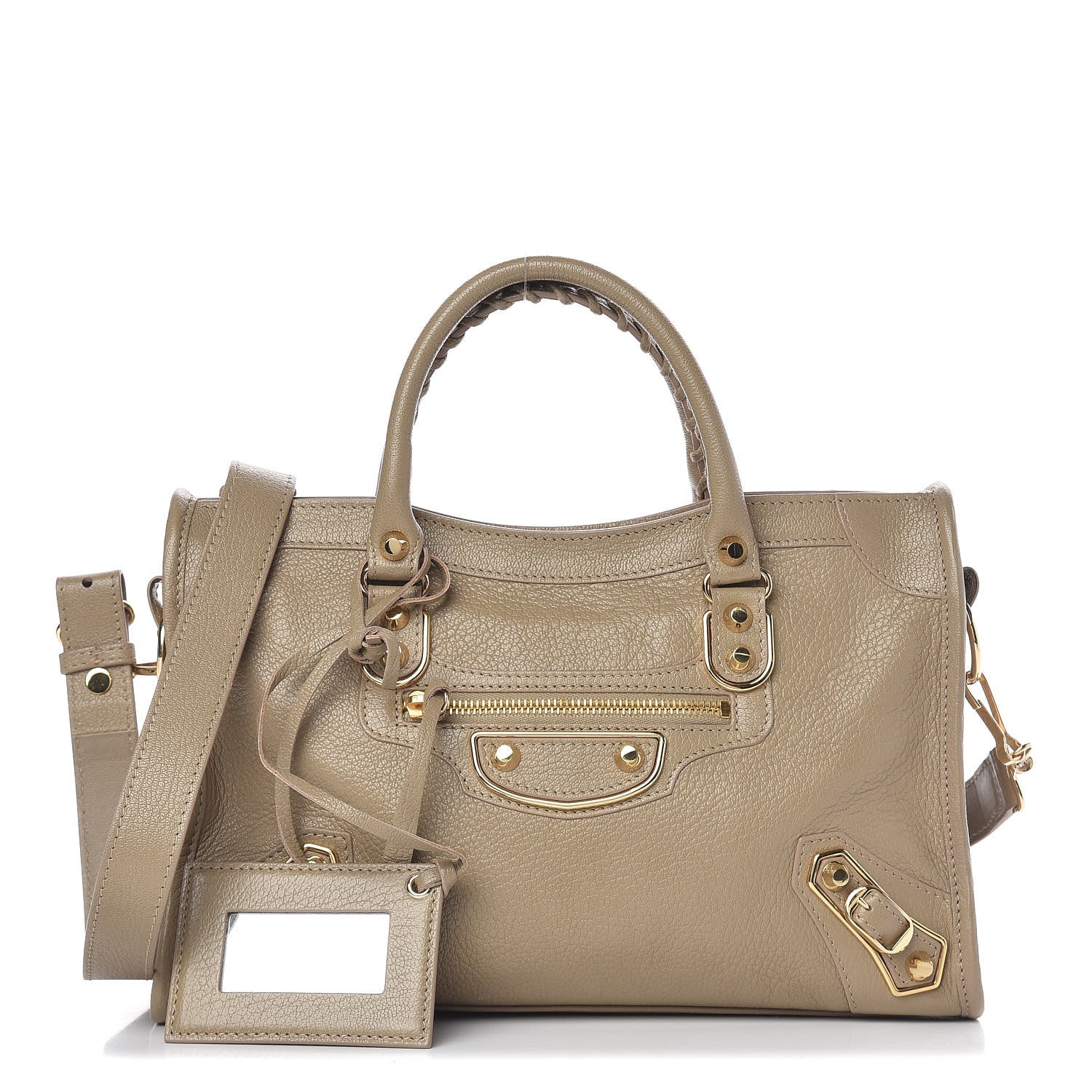 Balenciaga Chevre Gold Metallic Edge Hardware S City Beige Latte 1 of 10