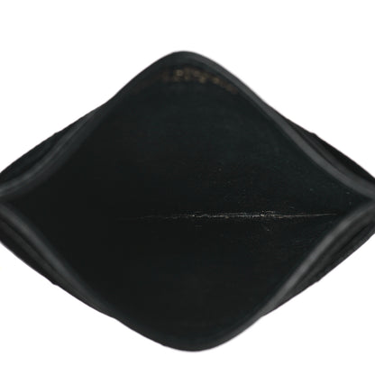 Saint Laurent Grain De Poudre Matelasse Chevron Monogram Credit Card Case Black 9 of 21