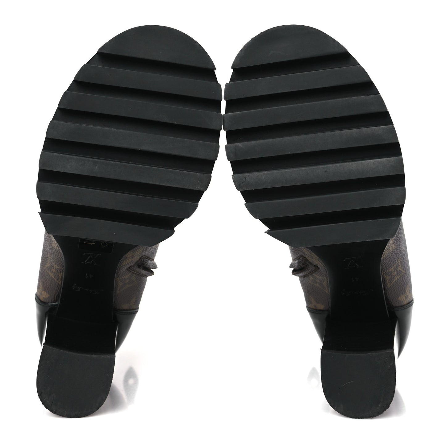 Patent Calfskin Monogram Star Trail Ankle Boots 41 Black