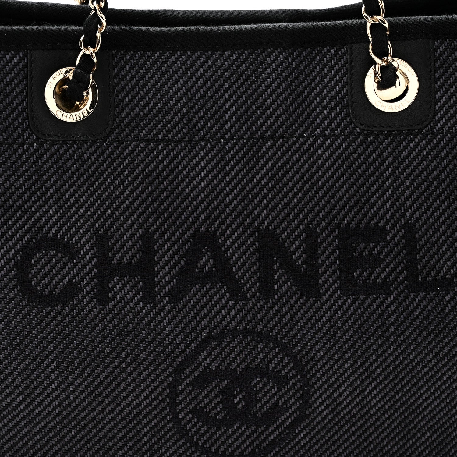 Chanel Mixed Fibers Calfskin Small Deauville Tote Black 8 of 10