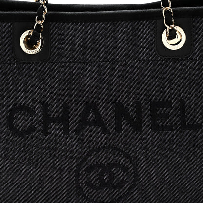 Chanel Mixed Fibers Calfskin Small Deauville Tote Black 8 of 10