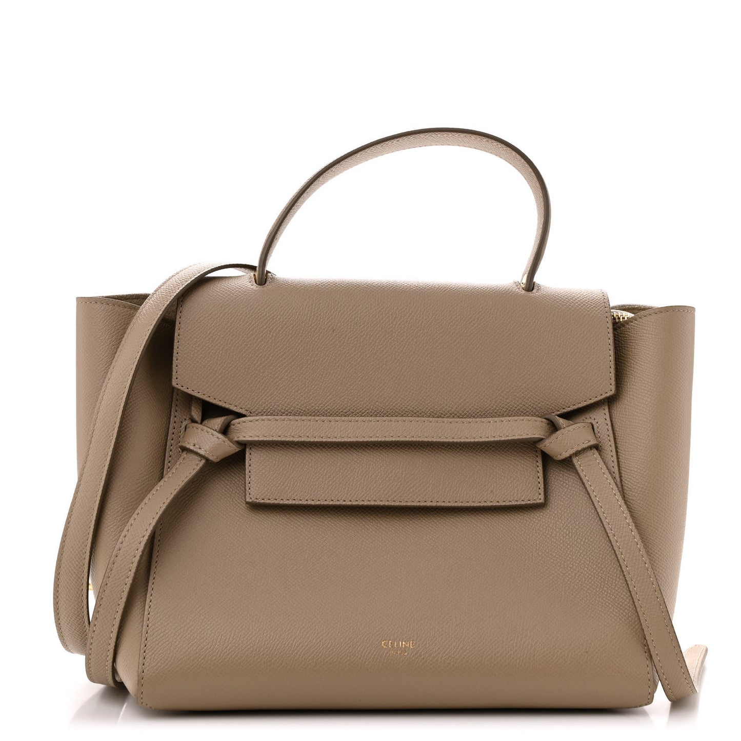 Grained Calfskin Micro Belt Bag Light Taupe