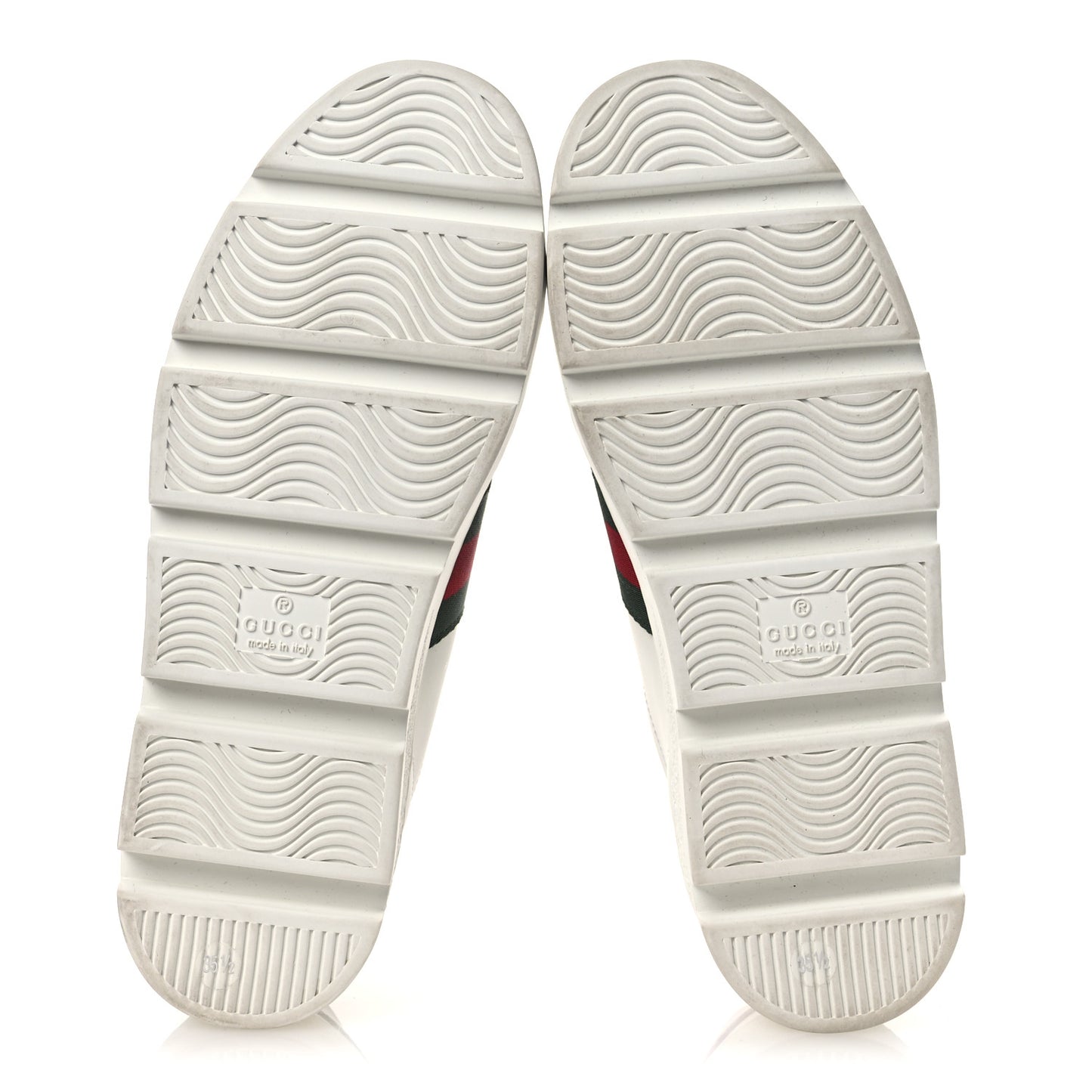 Calfskin Web Bee Embroidered Womens Ace Platform Sneakers 35.5 White