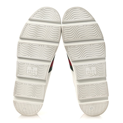 Gucci Calfskin Web Bee Embroidered Womens Ace Platform Sneakers 35.5 White 7 of 11