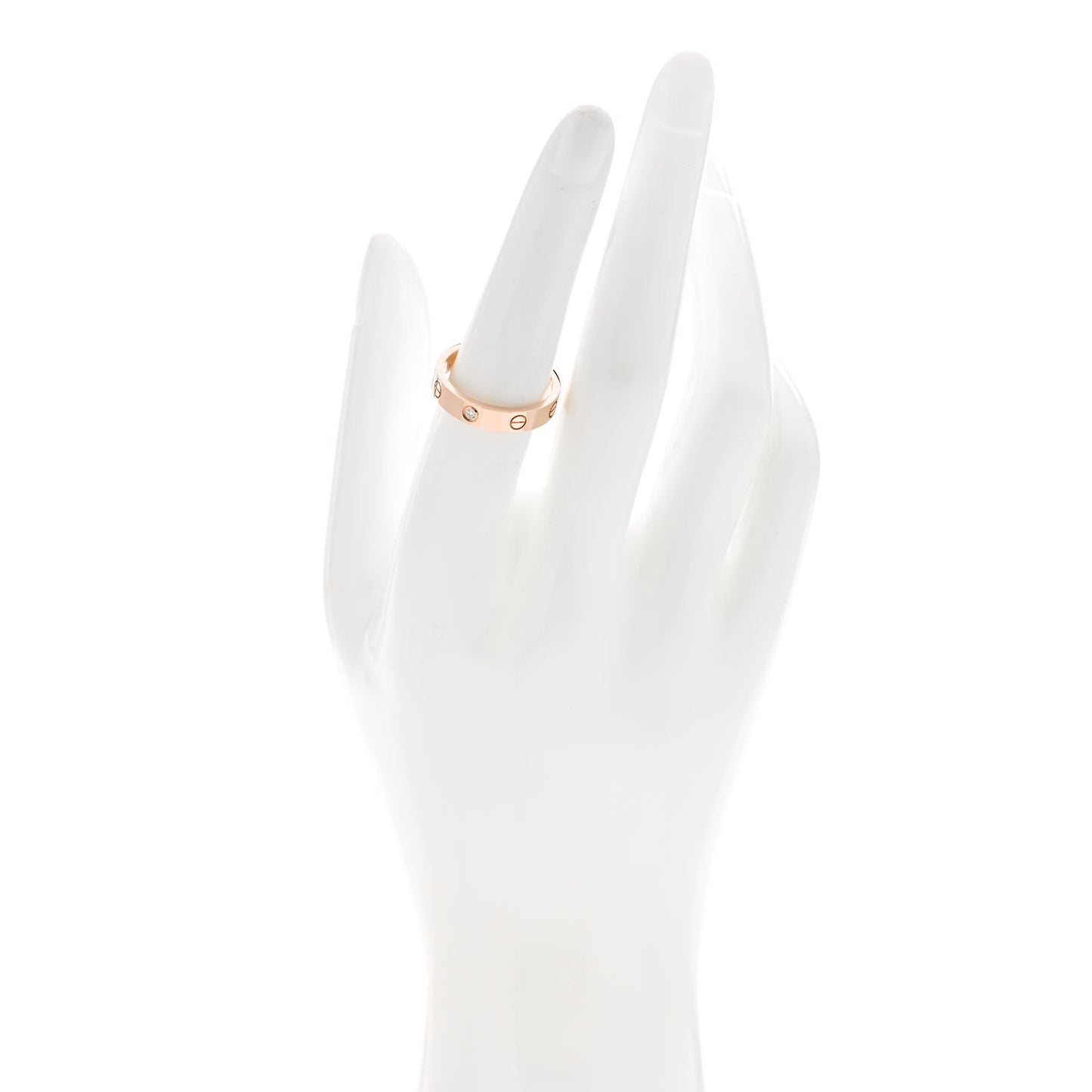18K Pink Gold Diamond 4mm LOVE Wedding Band Ring 55 7.25