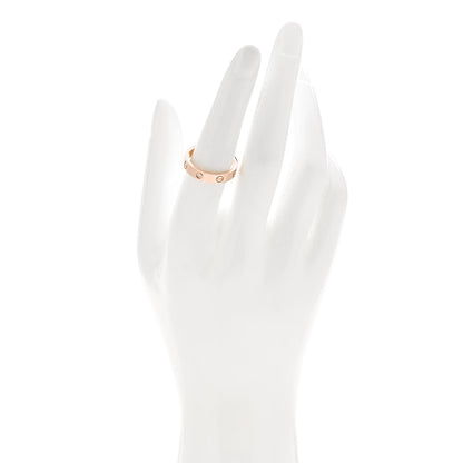Cartier 18K Pink Gold Diamond 4mm LOVE Wedding Band Ring 55 7.25 2 of 5