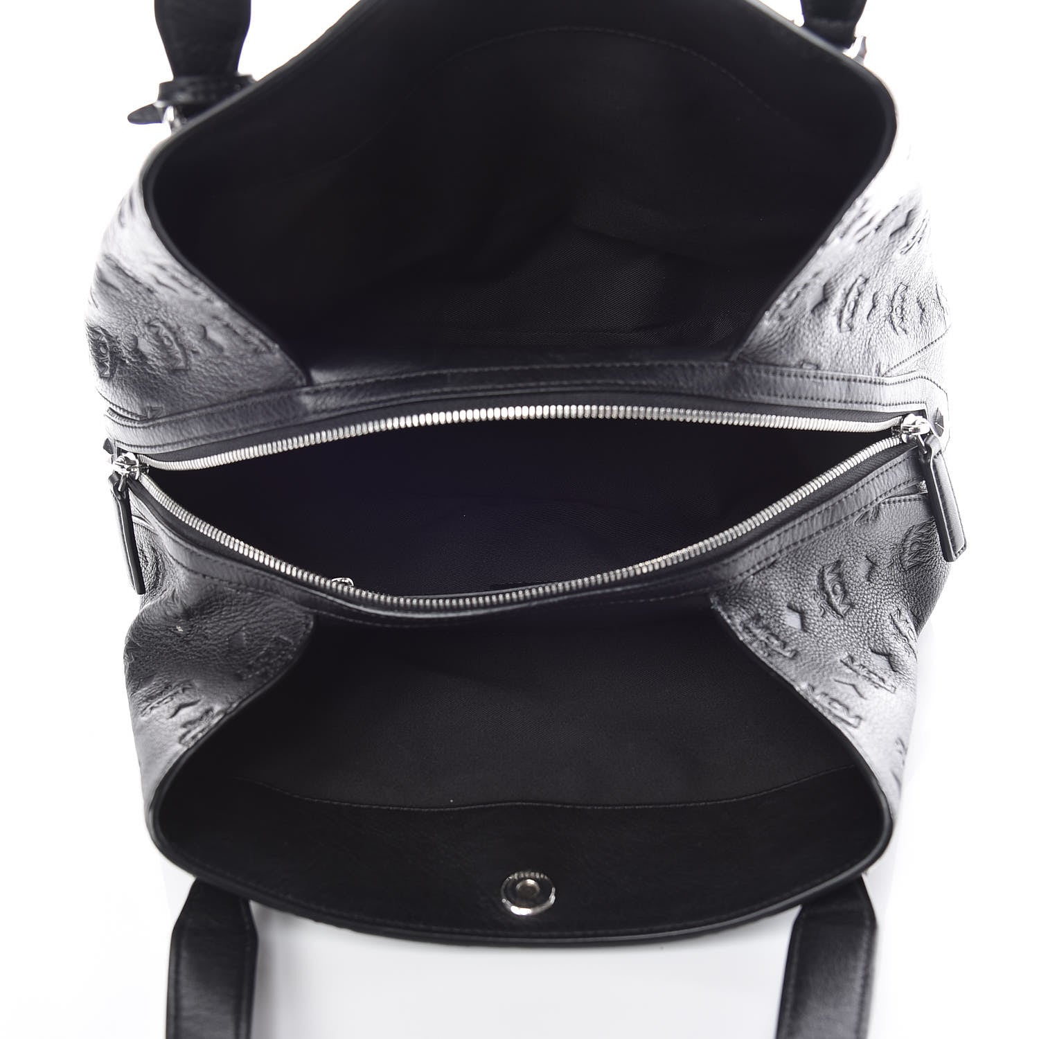 MCM Calfskin Ottomar Monogram Essential Hobo Black 7 of 9